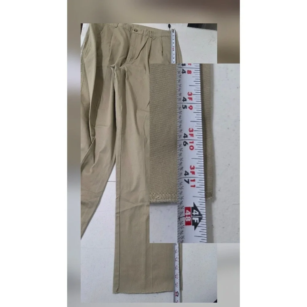 Vtg Deadstock Nike Playerpant Mens 36 Khaki Pleated Pant Unhemmed 152617-235 NWT